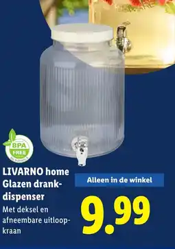 Lidl Livarno home glazen drank dispenser aanbieding