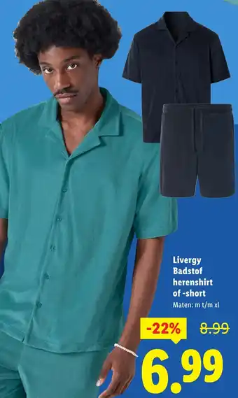 Lidl Livergy Badstof herenshirt of short aanbieding