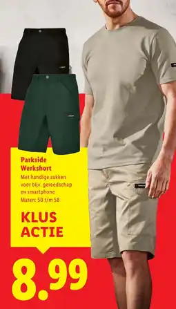 Lidl Parkside Werkshort aanbieding