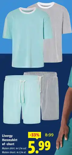 Lidl Livergy Herenshirt of short aanbieding