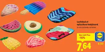 Lidl Luchtbed of oplaasbare bodyboard aanbieding