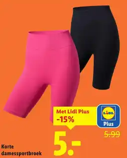 Lidl Korte damessportbroek aanbieding