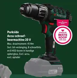 Lidl Parkside Accu-schroef- boormachine 20 V aanbieding