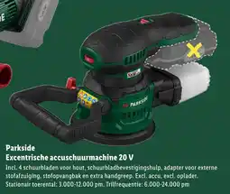 Lidl Parkside excentrische accuschuurmachine 20 v aanbieding