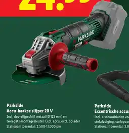 Lidl Parkside Accu haakse slijper 20 V aanbieding