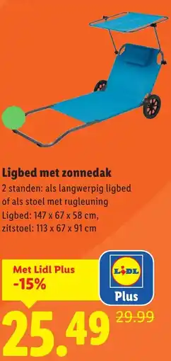 Lidl Ligbed met zonnedak aanbieding