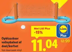 Lidl Opblaasbaar volleybalnet of doel/korfset aanbieding