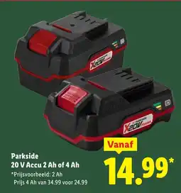 Lidl Parkside 20 V Accu 2 Ah of 4 Ah aanbieding