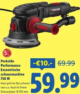 Lidl Parkside Performance Excentrische schuurmachine 750 W aanbieding