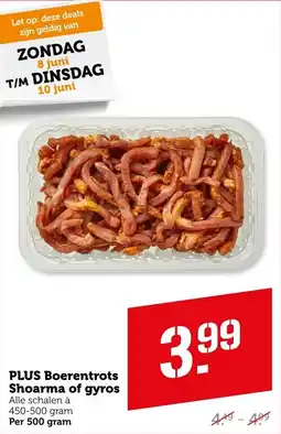 Coop PLUS Boerentrots Shoarma of gyros aanbieding