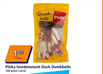 Action Pinky hondensnack Duck Dumbbells aanbieding