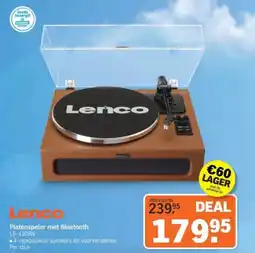 Albert Heijn Lenco Platenspeler met Bluetooth LS-430BN aanbieding