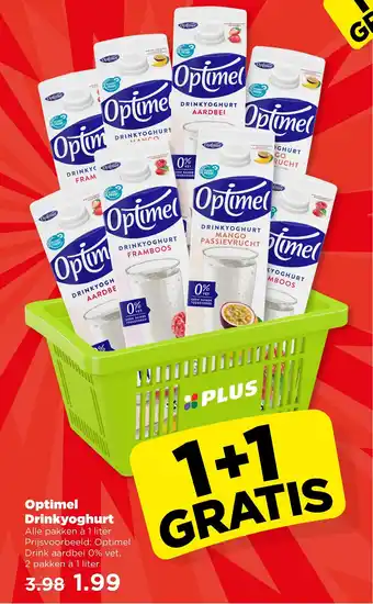 PLUS Optimel Drinkyoghurt aanbieding