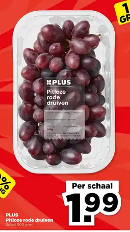 PLUS PLUS Pitloze rode druiven aanbieding