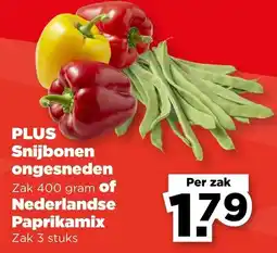 PLUS PLUS Snijbonen ongesneden of Nederlandse Paprikamix aanbieding