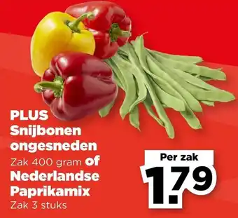 PLUS PLUS Snijbonen ongesneden of Nederlandse Paprikamix aanbieding