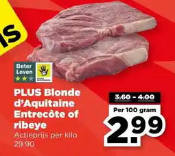 PLUS PLUS Blonde d'Aquitaine Entrecôte of ribeye aanbieding