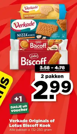 PLUS Verkade Originals of Lotus Biscoff Koek aanbieding