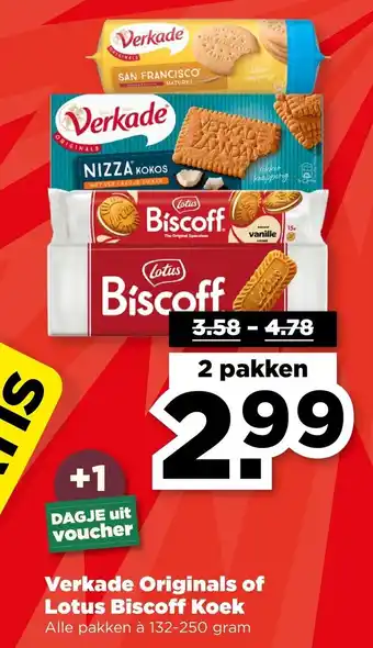 PLUS Verkade Originals of Lotus Biscoff Koek aanbieding
