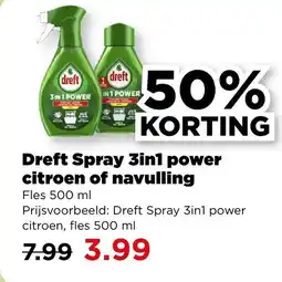PLUS Dreft Spray 3in1 power citroen of navulling aanbieding