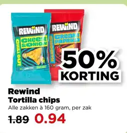 PLUS Rewind Tortilla chips aanbieding