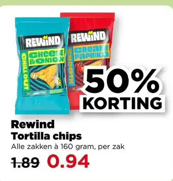 PLUS Rewind Tortilla chips aanbieding