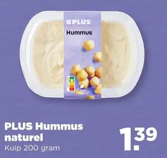 PLUS PLUS Hummus naturel aanbieding