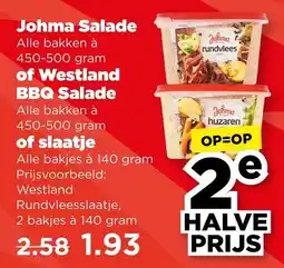 PLUS Johma Salade of Westland BBQ Salade of slaatje aanbieding