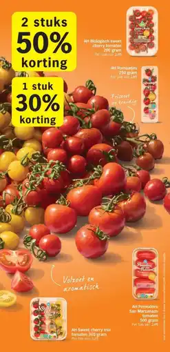 Albert Heijn AH Biologisch sweet cherry tomaten 200 gram aanbieding