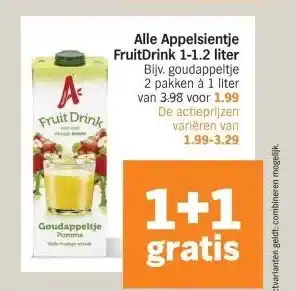 Albert Heijn Alle Appelsientje FruitDrink 1-1.2 liter aanbieding
