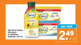 Albert Heijn Alle Becel kuipen 600 gram of vloeibare bakboter 750 ml aanbieding