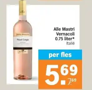 Albert Heijn Alle Mastri Vernacoli 0.75 liter* Italië aanbieding
