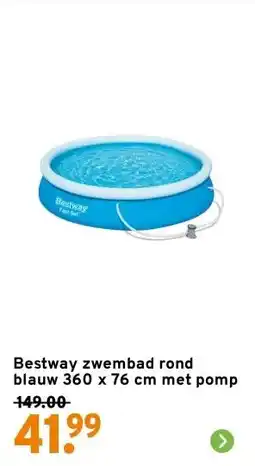 GAMMA Bestway zwembad rond blauw 360 x 76 cm met pomp aanbieding