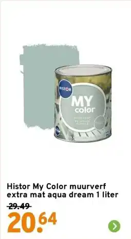 GAMMA Histor My Color muurverf extra mat aqua dream 1 liter aanbieding