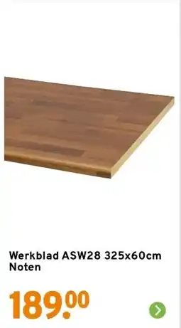 GAMMA Werkblad ASW28 325x60cm Noten aanbieding