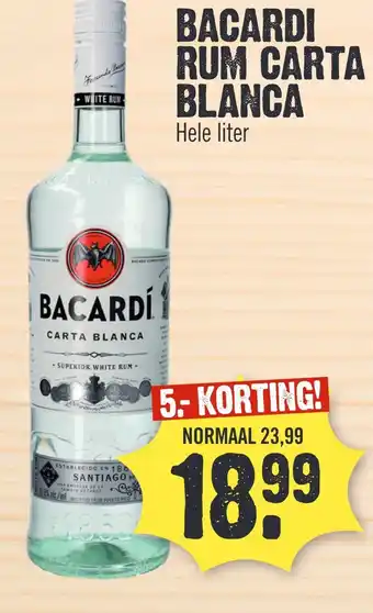 Super Dirck 3 BACARDI RUM CARTA BLANCA aanbieding