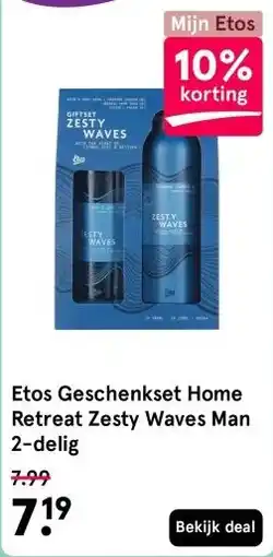 Etos Etos Geschenkset Home Retreat Zesty Waves Man 2-delig aanbieding