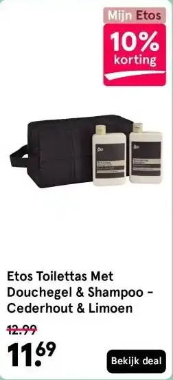 Etos Etos Toilettas Met Douchegel & Shampoo - Cederhout & Limoen aanbieding