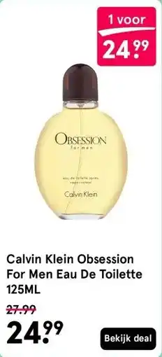 Etos Calvin Klein Obsession For Men Eau De Toilette 125ML aanbieding