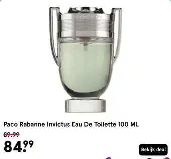 Etos Paco Rabanne Invictus Eau De Toilette 100 ML aanbieding