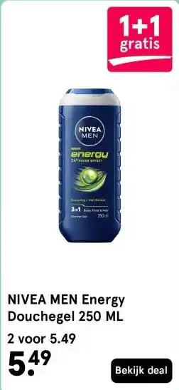 Etos NIVEA MEN Energy Douchegel 250 ML aanbieding