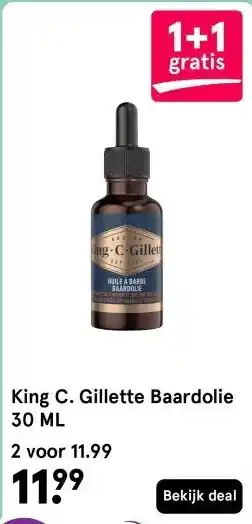 Etos King C. Gillette Baardolie 30 ML aanbieding