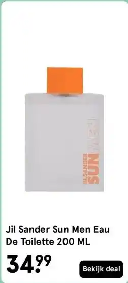 Etos Jil Sander Sun Men Eau De Toilette 200 ML aanbieding