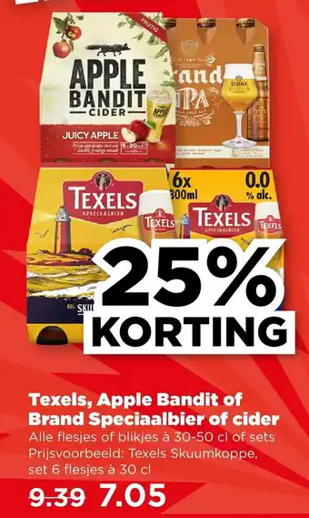 PLUS Texels, Apple Bandit of Brand Speciaalbier of cider aanbieding