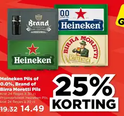 PLUS Heineken Pils of 0.0%, Brand of Birra Moretti Pils aanbieding