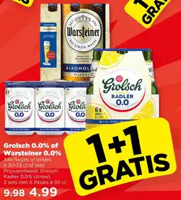 PLUS Grolsch 0.0% of Warsteiner 0.0% aanbieding