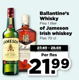 PLUS Ballantine's Whisky of Jameson Irish whiskey aanbieding