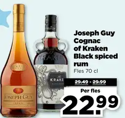 PLUS Joseph Guy Cognac of Kraken Black spiced aanbieding