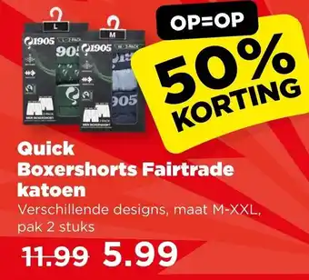 PLUS Quick Boxershorts Fairtrade aanbieding