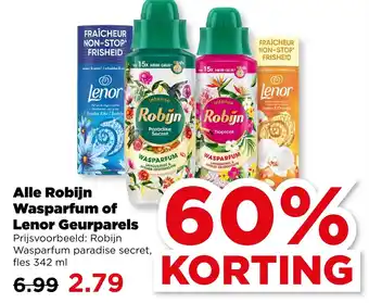 PLUS Alle Robijn Wasparfum of Lenor Geurparels aanbieding